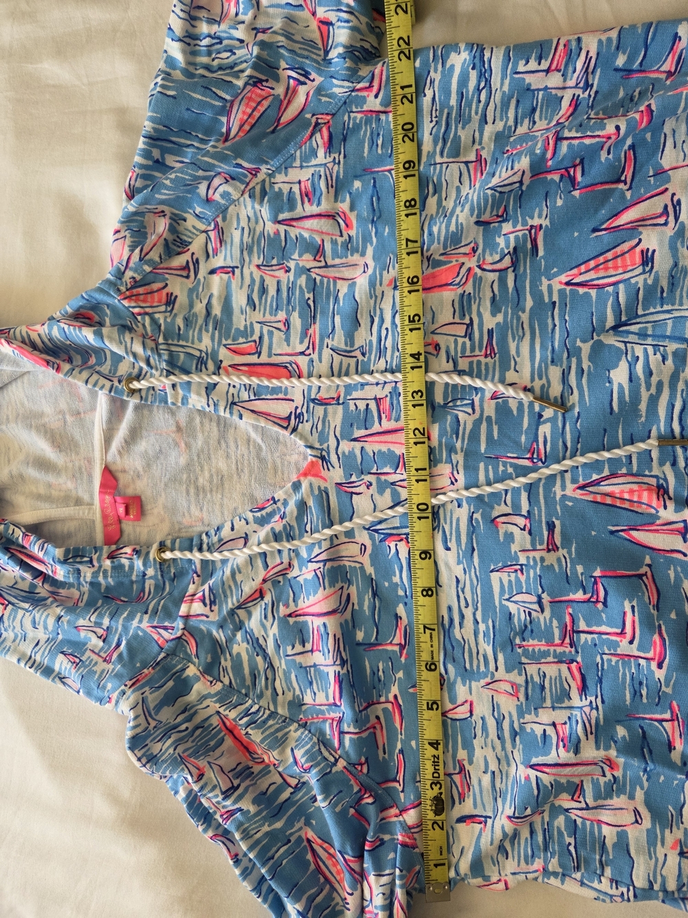 Lilly Pulitzer Blue & Pink Patterned Swim Hoodie - Picture 5 of 5